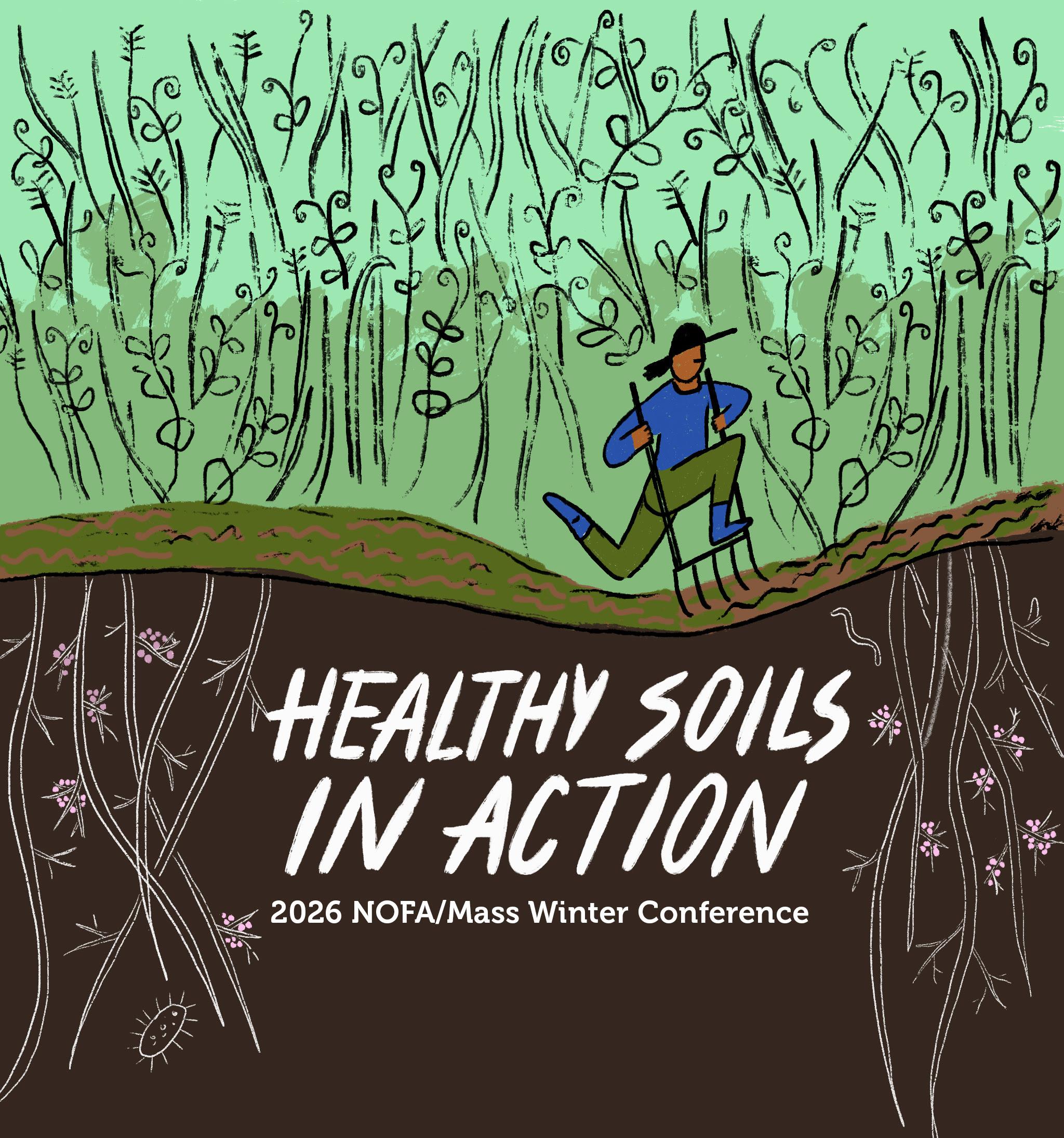 Healthy Soil with Farmer graphic