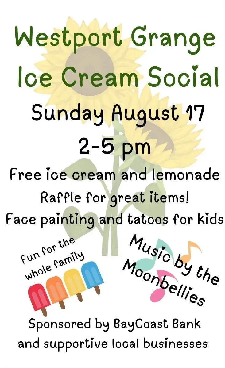 Flyer for Westport Grange Ice Cream Social