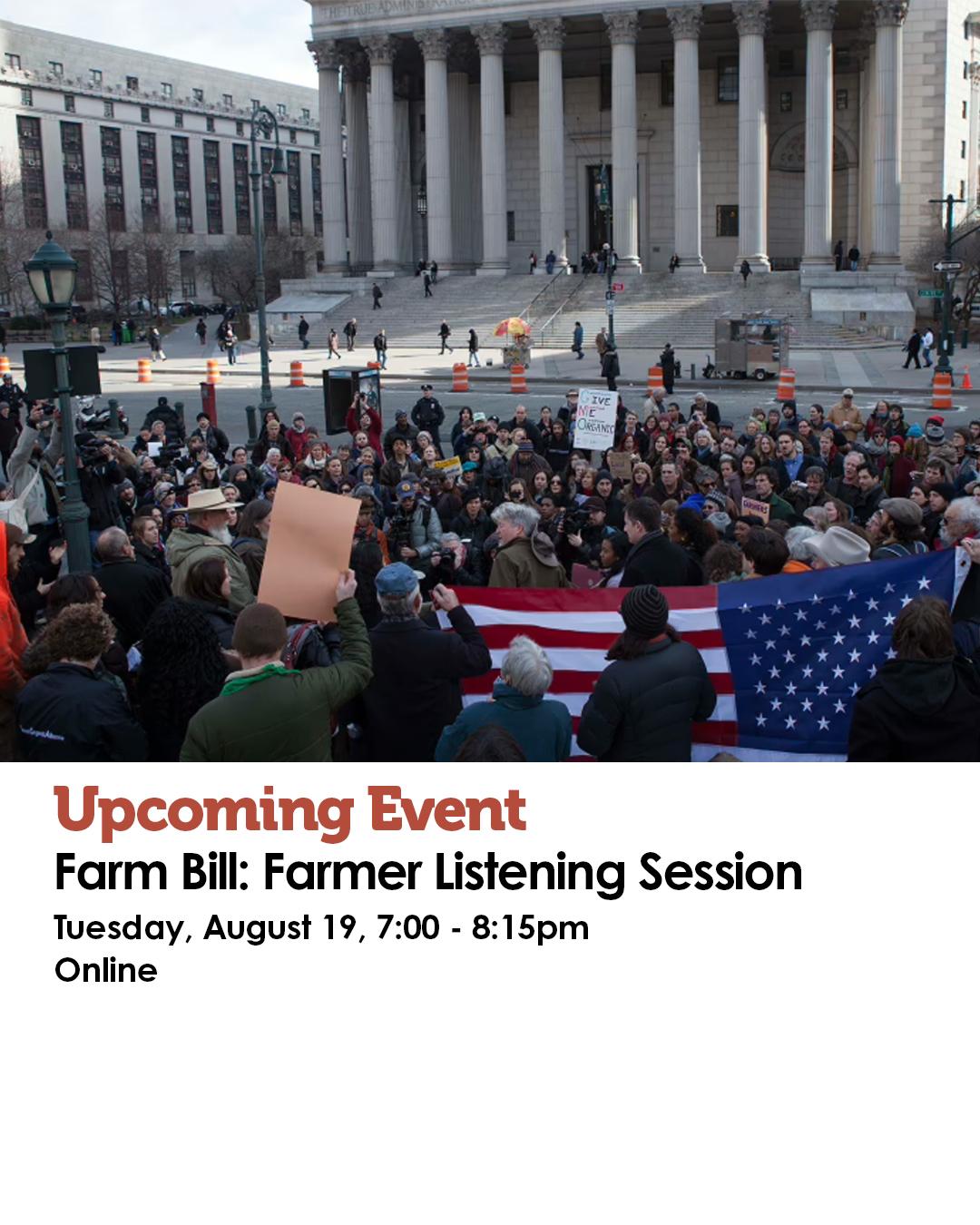 Farmers Protesting outside the steps of a building in NYC