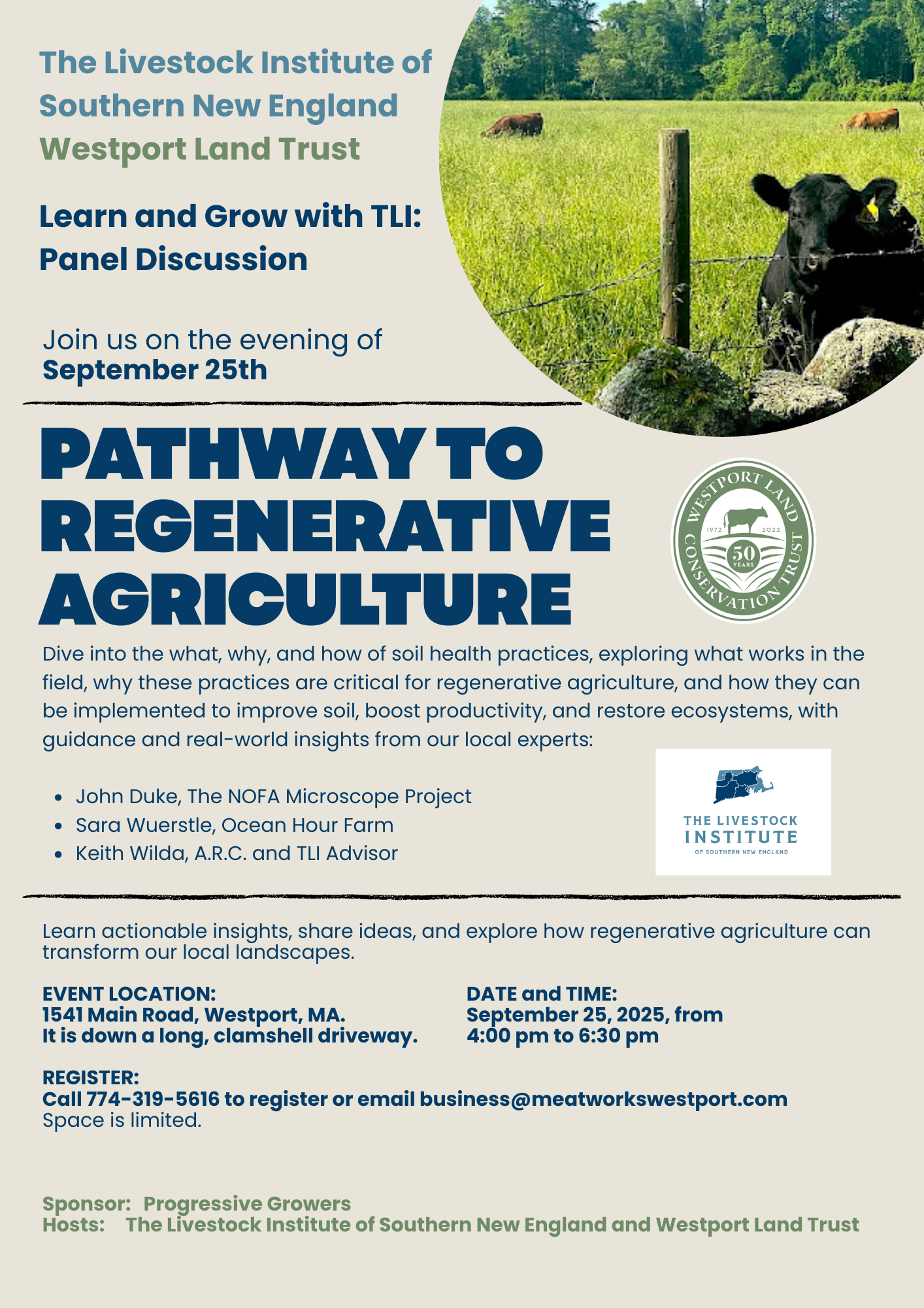 Informational Flyer for Pathway to Regenerative Agriculture Event