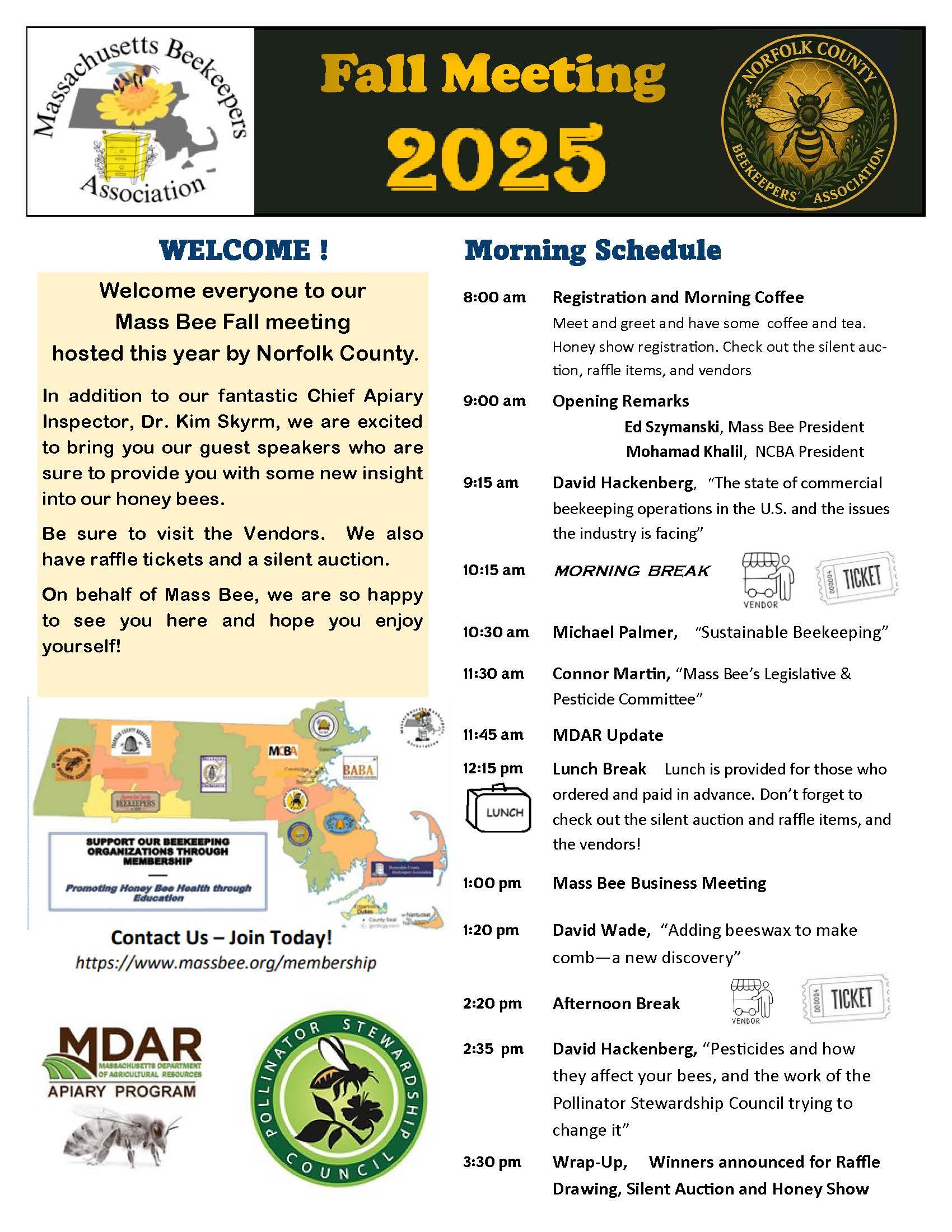 Flyer for MA Beekeeper's Annual Meeting