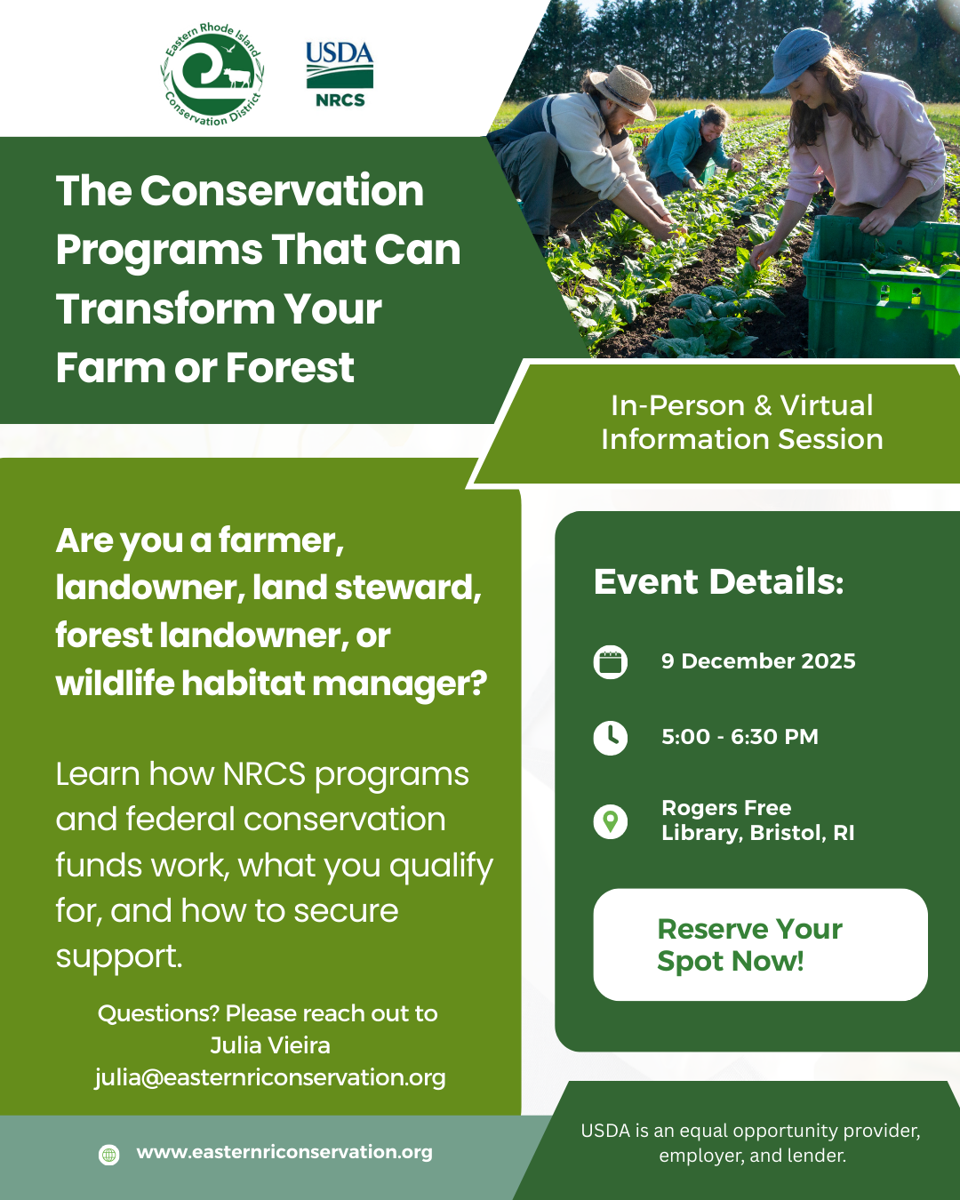 NRCS Conservation Workshop flyer