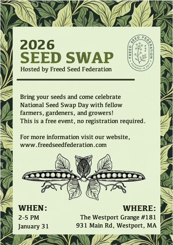 Freed Seed Federation 2026 Seed Swap Flyer